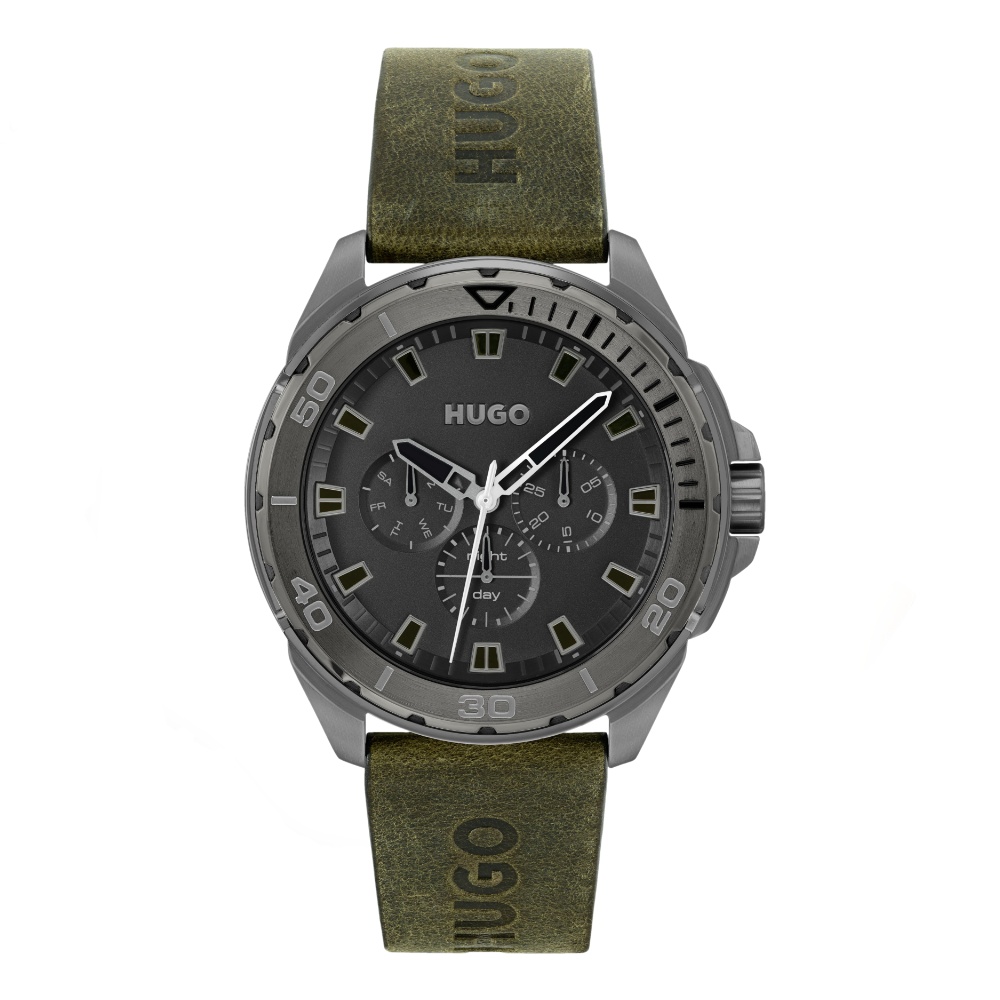 HUGO 1530286 Men's Fresh Chronograph Leather Strap Watch