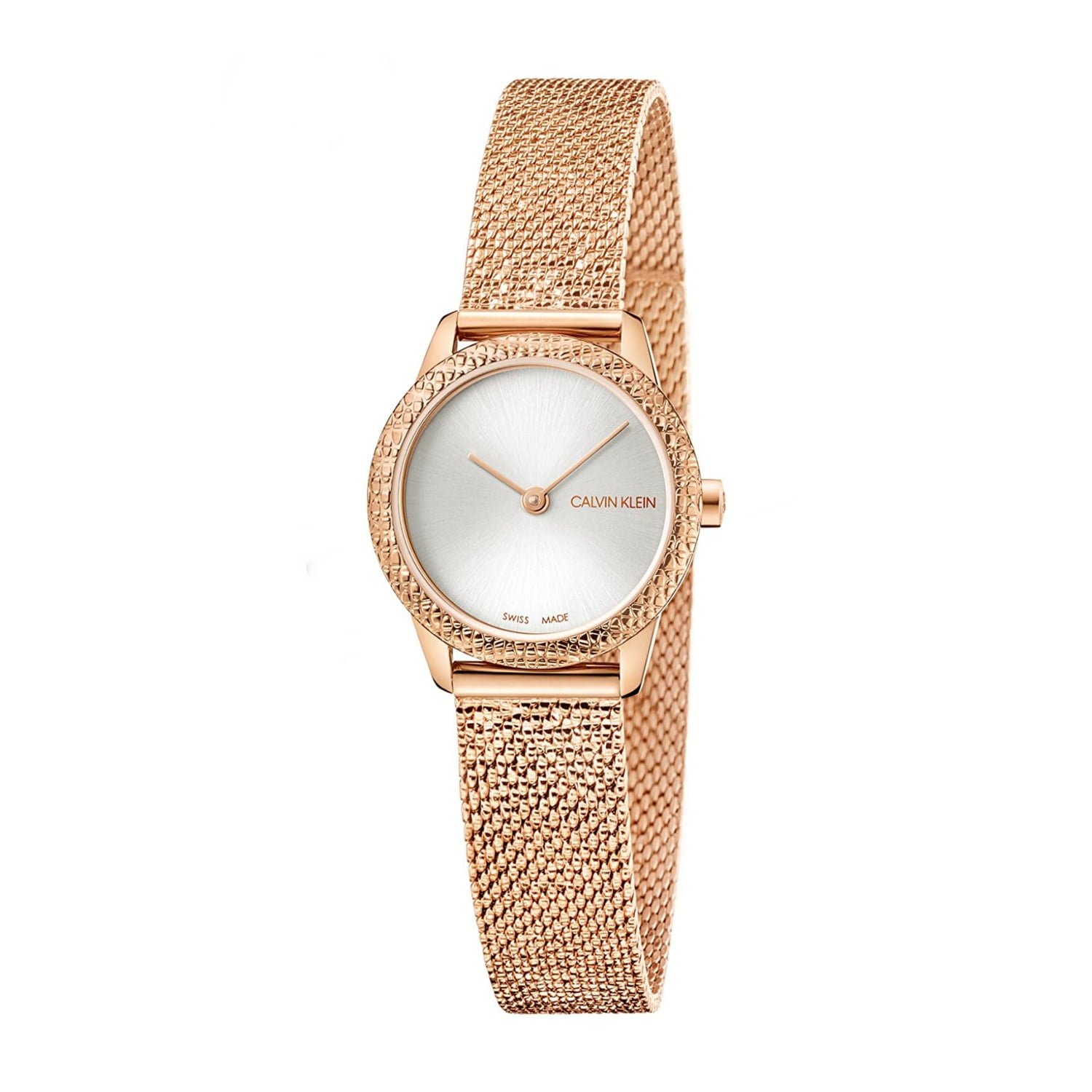 Calvin Klein Minimal Rose-gold Mesh Ladies Watch K3M23U26