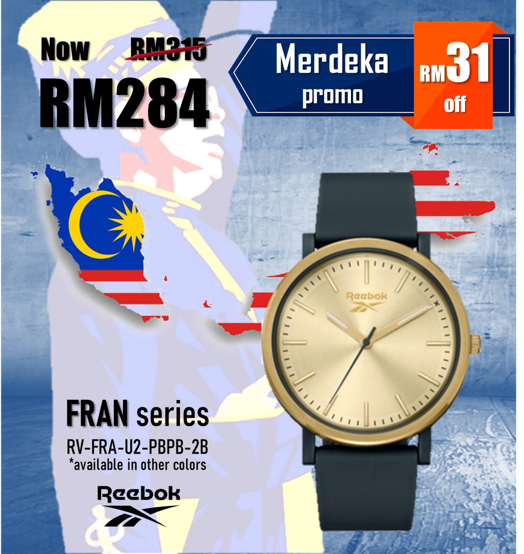 REEBOK FRAN RV-FRA-U2-PBPB-2B GOLD POWER NAVY SILICON STRAP MEN WATCH